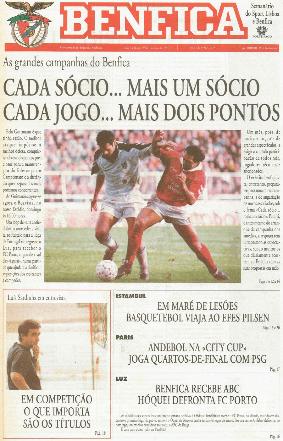 jornal o benfica 2675 1994-01-19